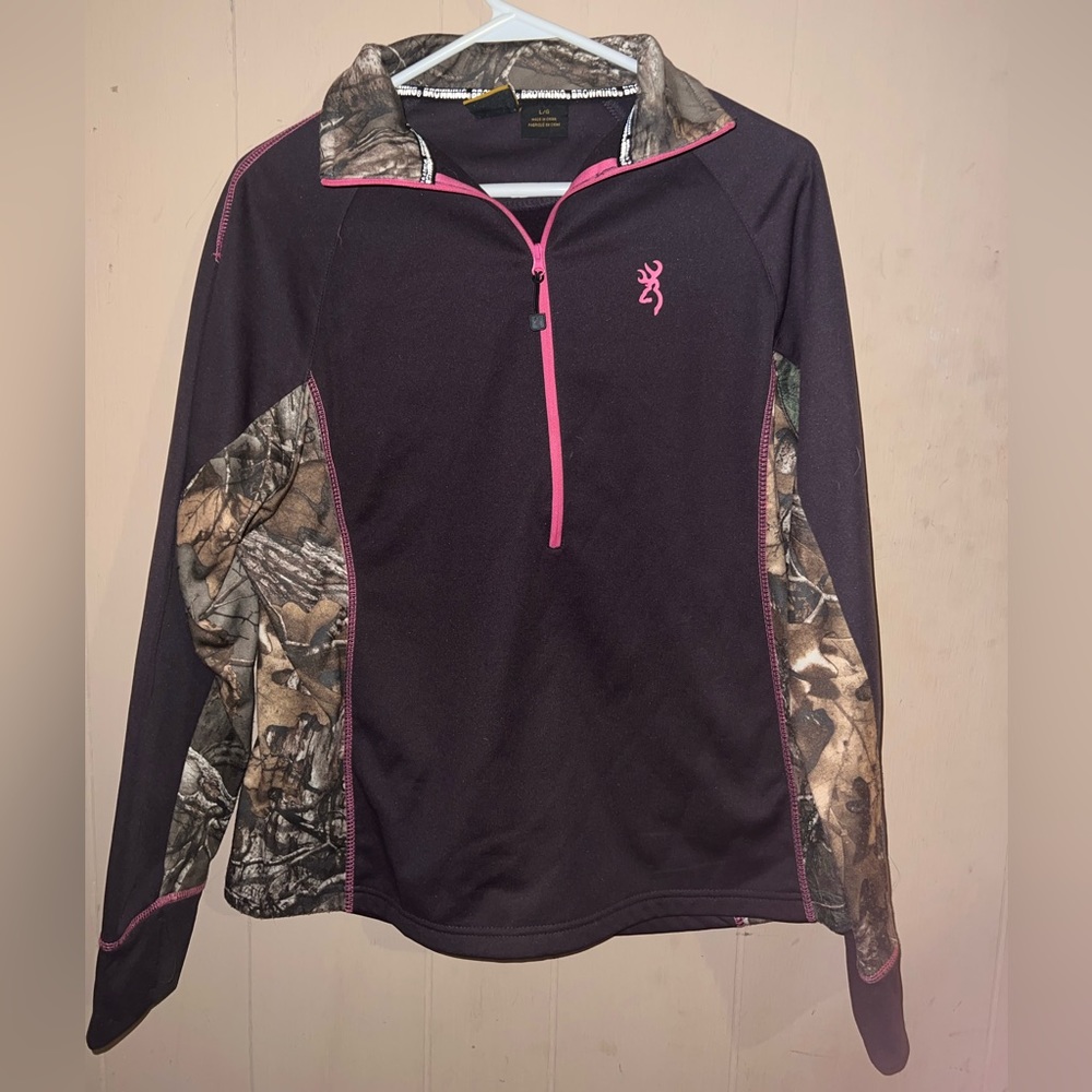 Browning half zip collar hoodie